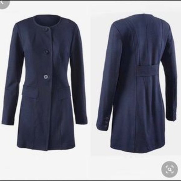 Cabi The Lido Cardigan Jacket Solid Navy Blue Long Sleeves Size S - Picture 4 of 11